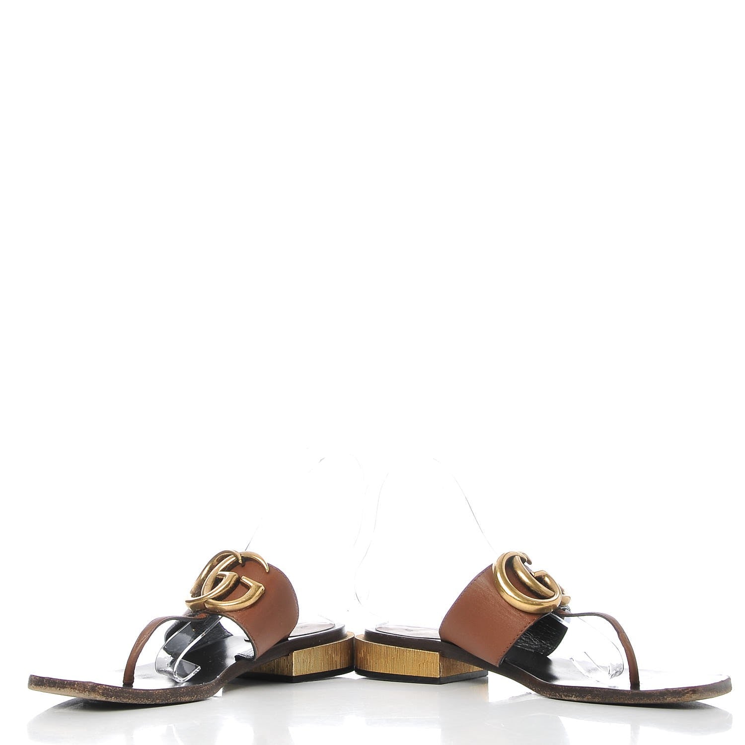 Gucci Lifford Calfskin GG Marmont Thong 25mm Sandals 38.5 Cuir 5 of 10