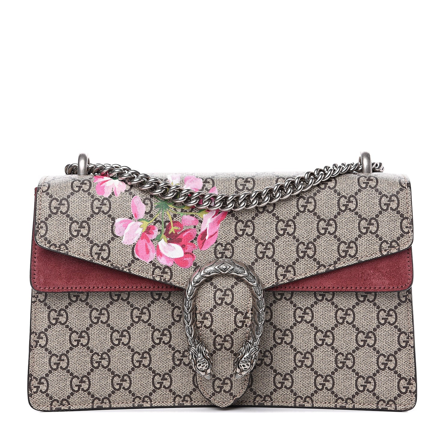 GG Supreme Monogram Blooms Small Dionysus Shoulder Bag Beige Multicolor Dry Rose