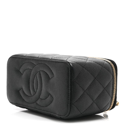 Chanel Caviar Quilted Small Vanity Case With Chain Black 10 of 11