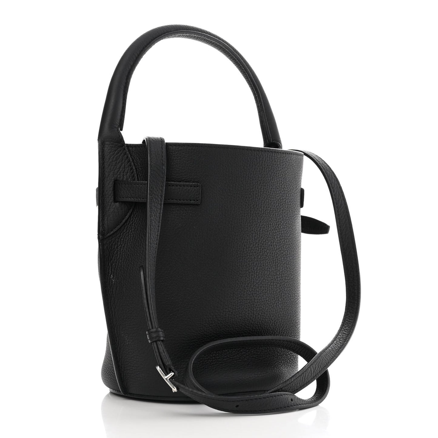 Supple Grained Calfskin Nano Big Bag Bucket Black