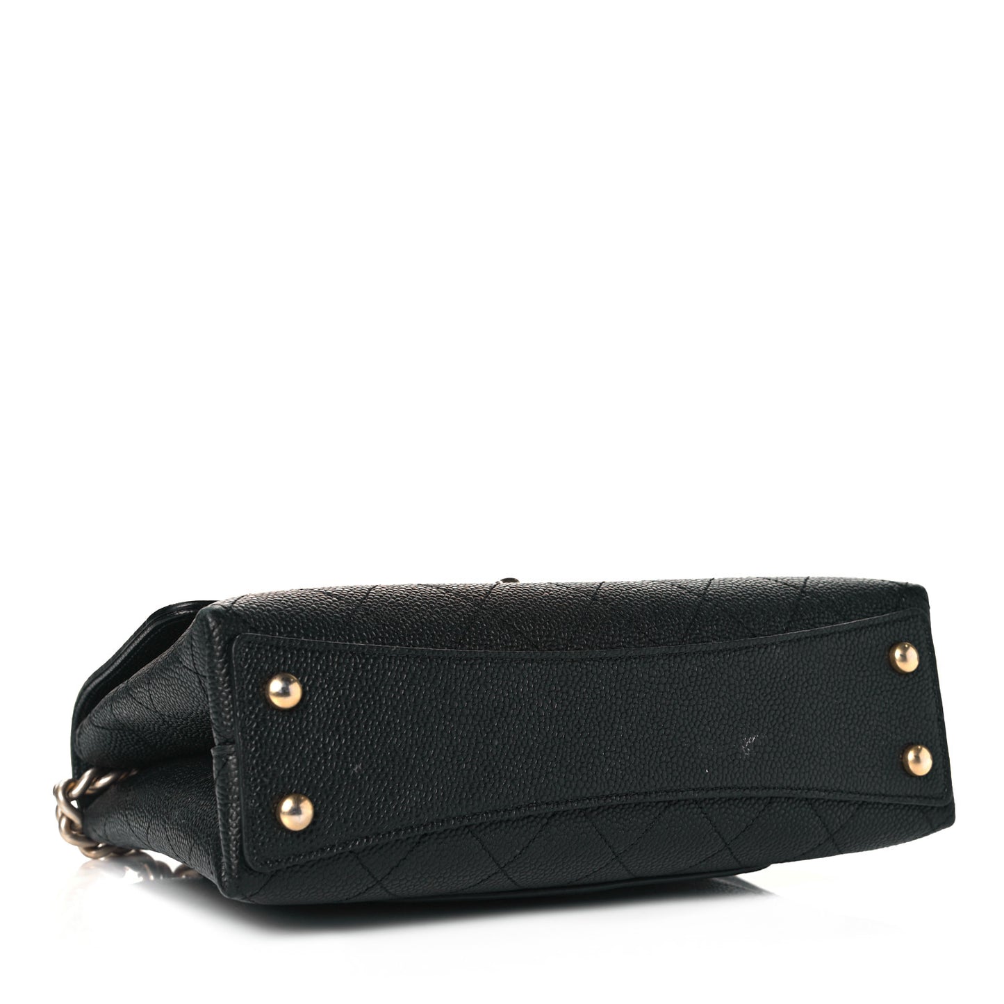 Grained Calfskin Small Stitched Flap Black