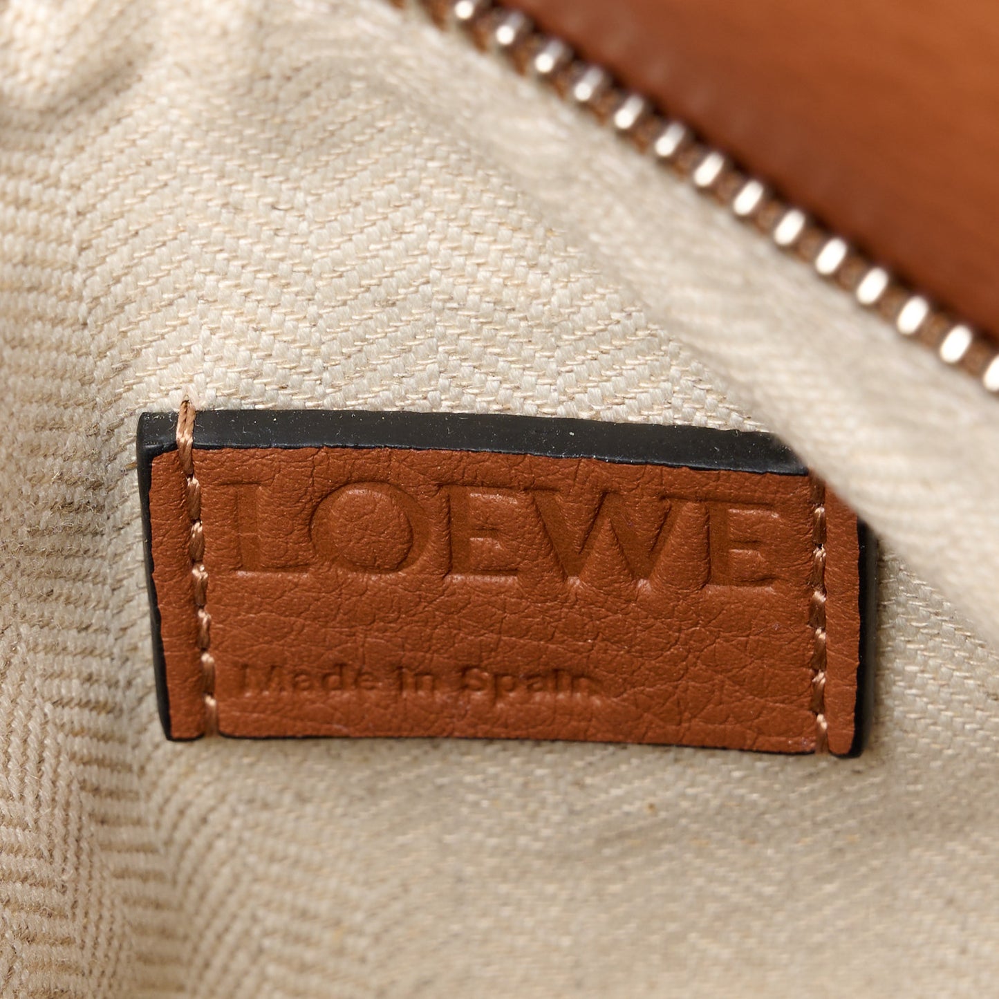 Calfskin Small Puzzle Edge Bag Tan