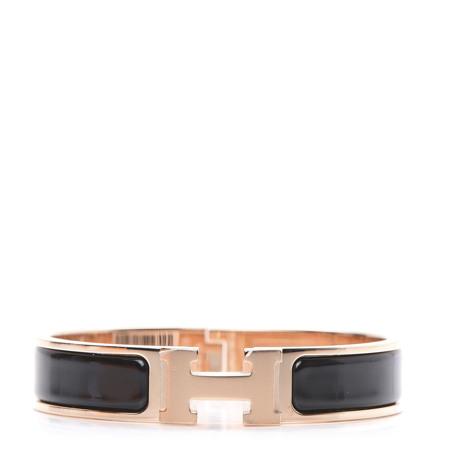 Enamel Narrow Clic Clac H Bracelet PM Black