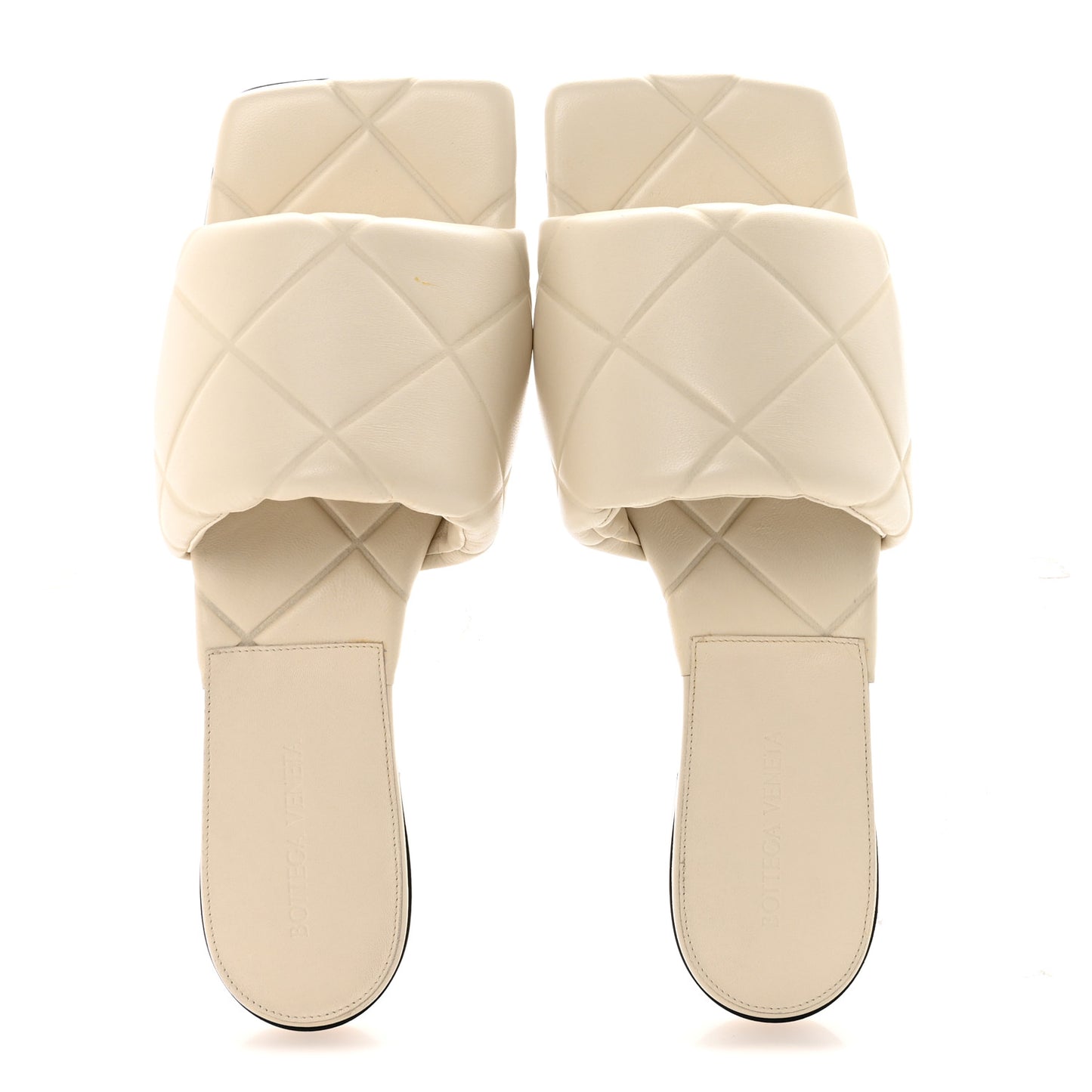 Nappa Quilted Rubber Lido Flat Sandals 41 Wax