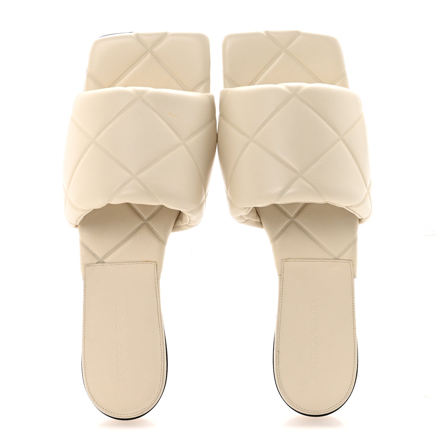 Bottega Veneta Nappa Quilted Rubber Lido Flat Sandals 41 Wax 2 of 9