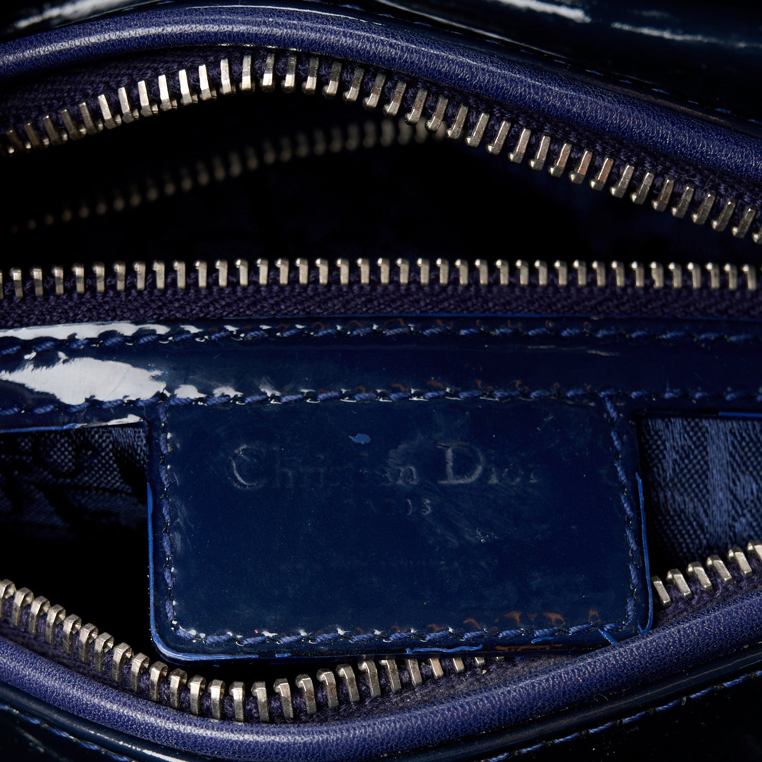 Christian Dior Patent Cannage Medium Lady Dior Navy Blue 6 of 10