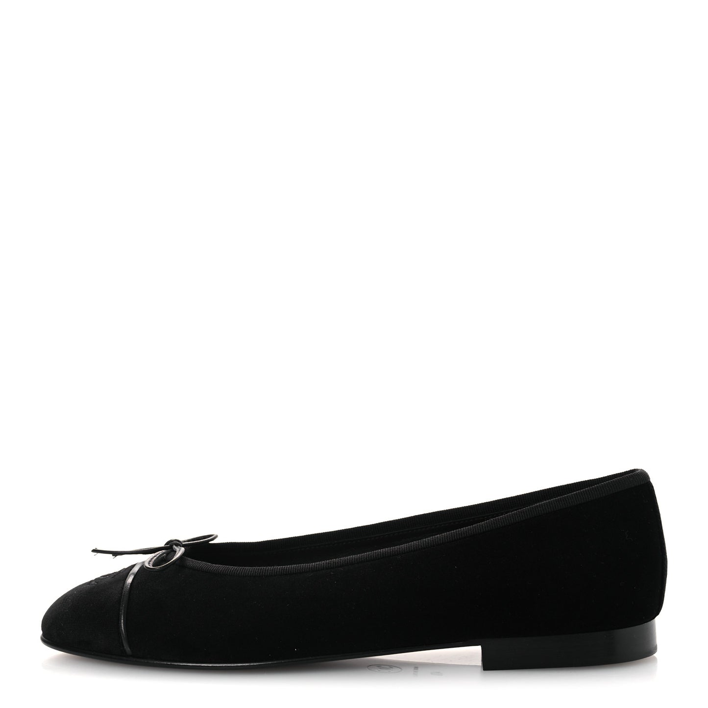Velvet Cap Toe Ballerina Flats 40 Black