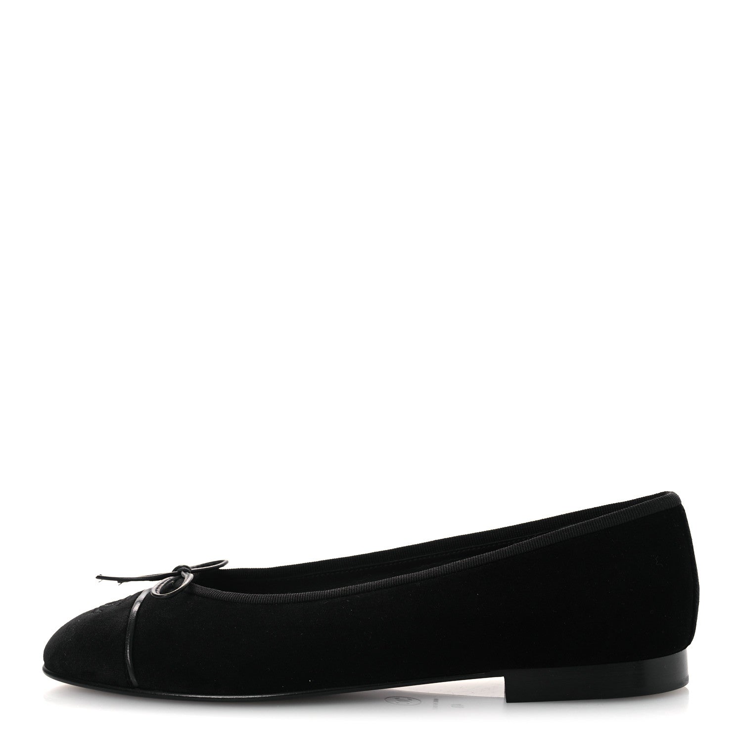 Chanel Velvet Cap Toe Ballerina Flats 40 Black 1 of 12