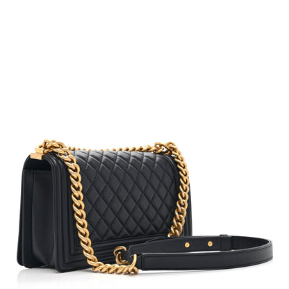 Chanel Lambskin Quilted Medium Boy Flap Dark Navy Navy 5 of 19