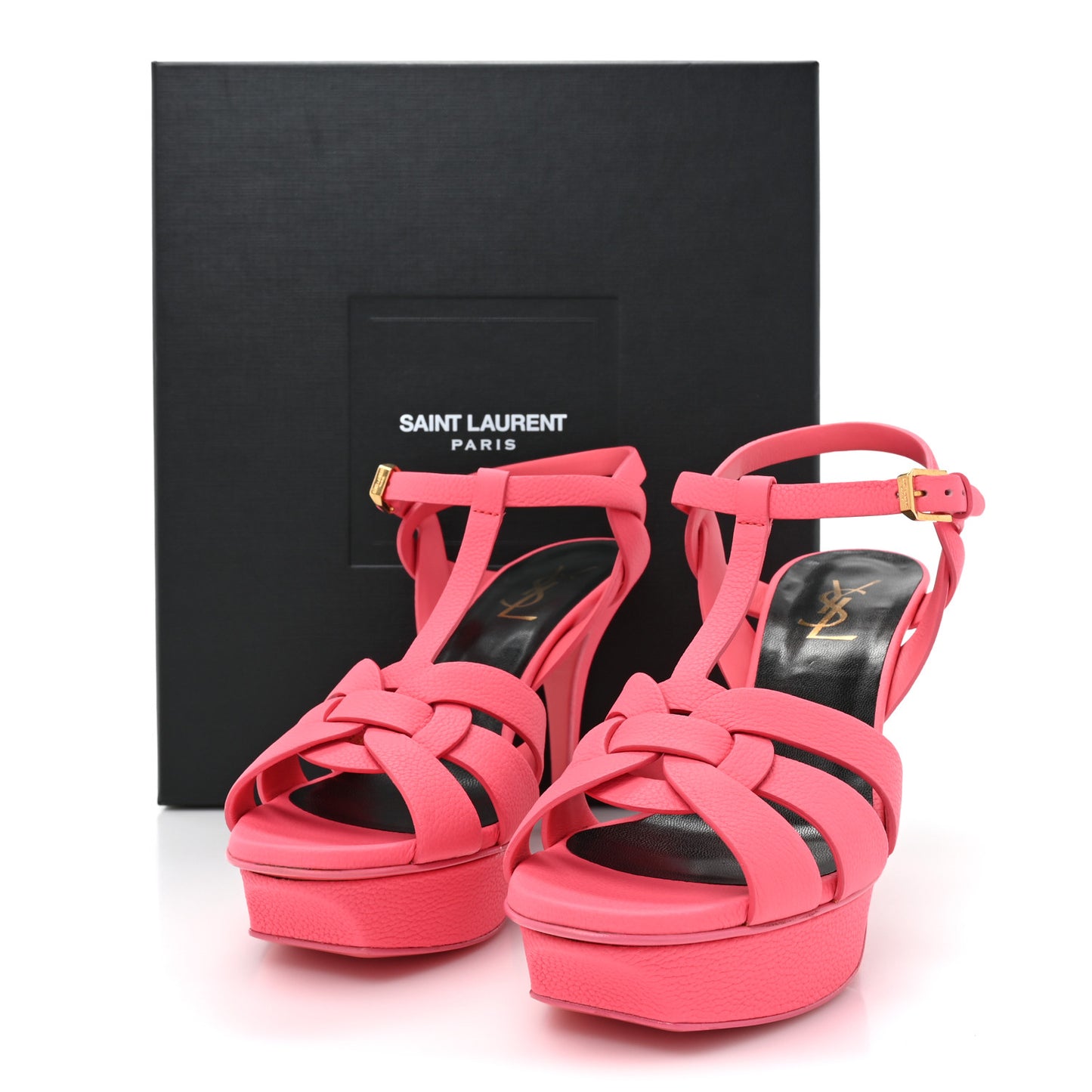 Grained Calfskin Tribute 75 Platform Sandals 38 Rose Clair