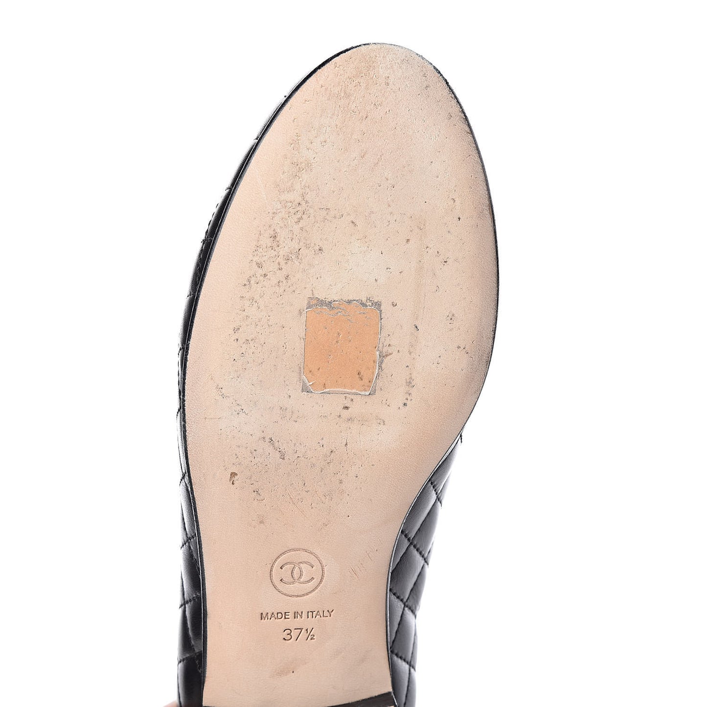Lambskin Quilted CC Loafers 37.5 Black