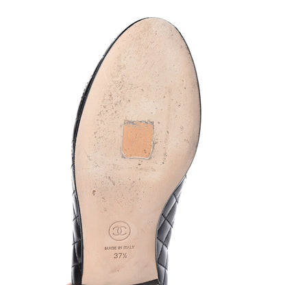 Chanel Lambskin Quilted CC Loafers 37.5 Black 11 of 15