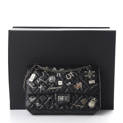 Chanel Aged Calfskin Lucky Charms 2.55 Reissue 225 Flap Black 10 of 10