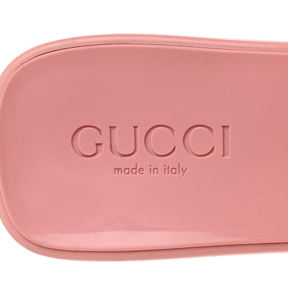 Gucci Rubber Gucci Logo Womens Platform 20/60mm Slide Sandals 37 Wild Rose 6 of 8