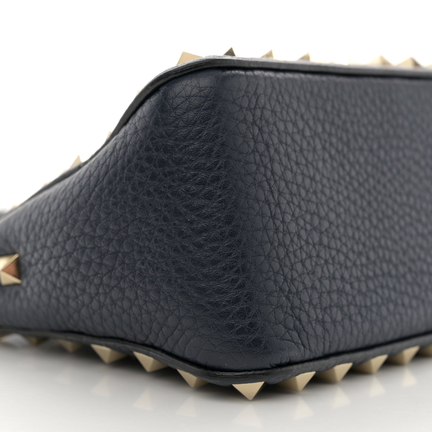 Valentino Garavani Pebbled Calfskin Small Rockstud Flip Lock Shoulder Bag Marine 8 of 10