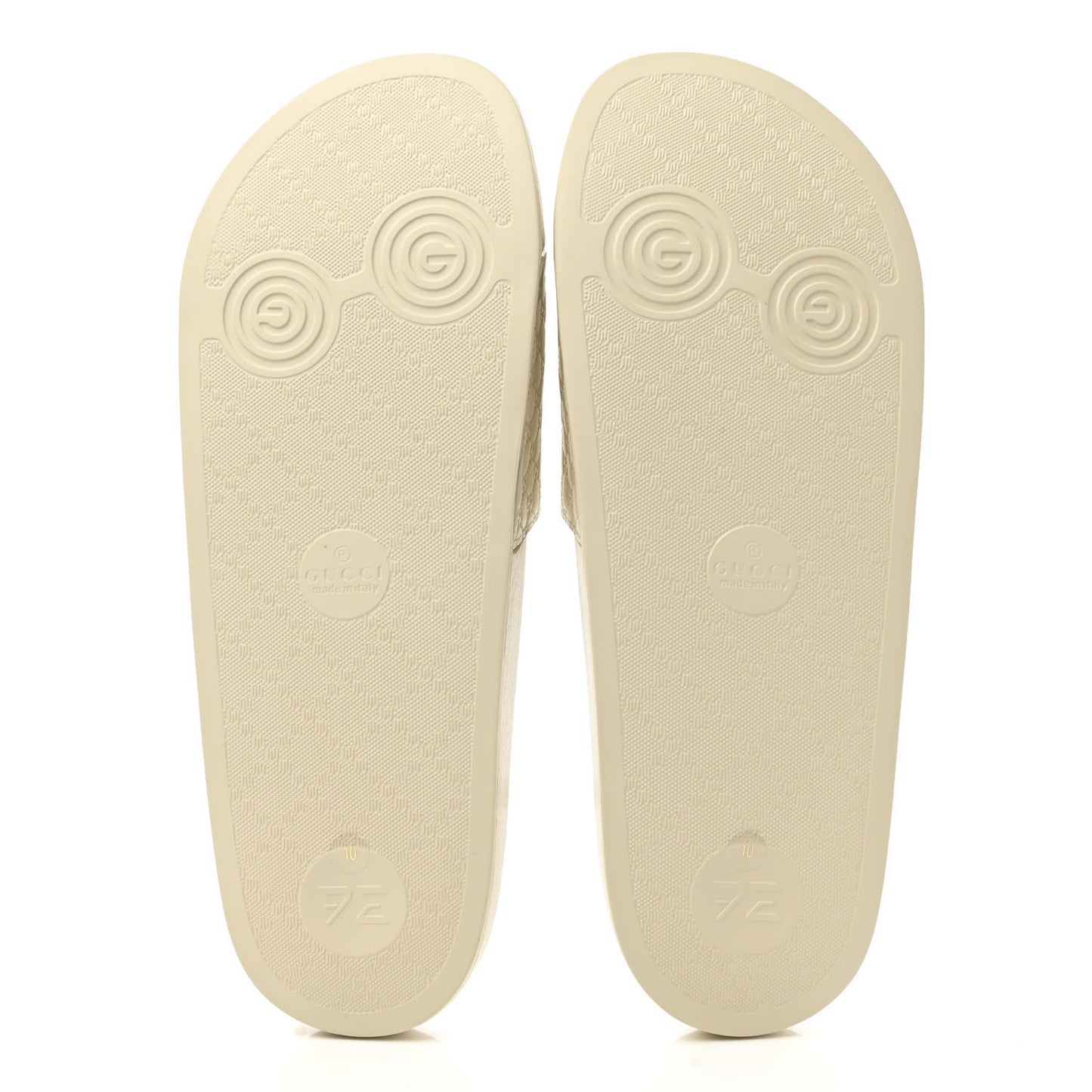 Microguccissima Mens Slide Sandals 10 Ivory