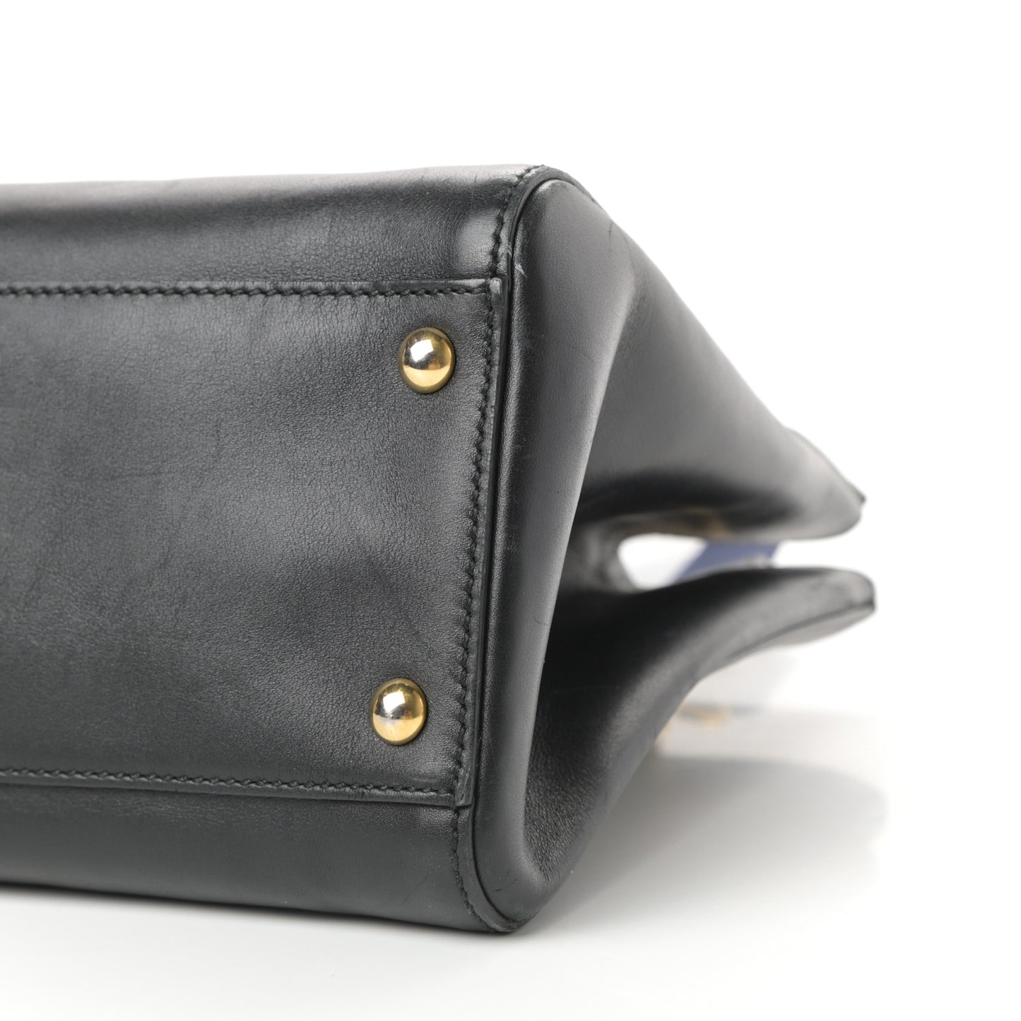 Calfskin Large Sylvie Top Handle Tote Black