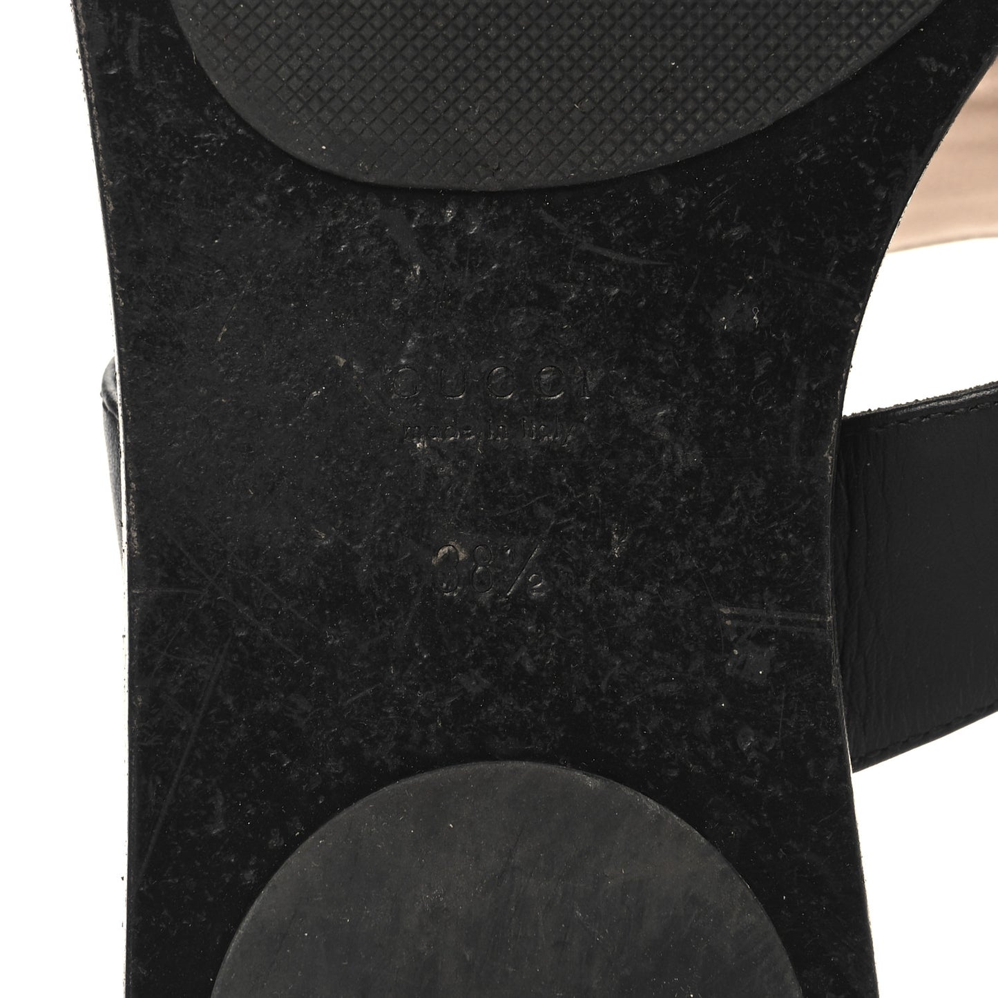 Calfskin GG Marmont Thong Sandals 38.5 Black