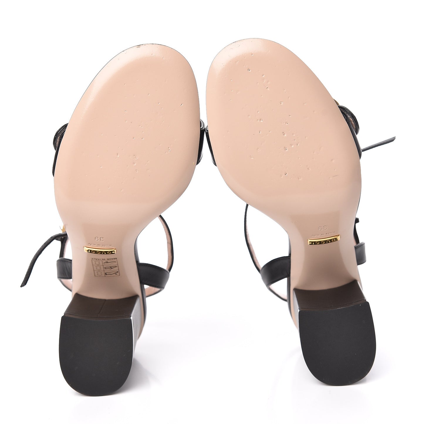 Lifford Calfskin GG Marmont Ankle Wrap 75mm Sandals 39 Black