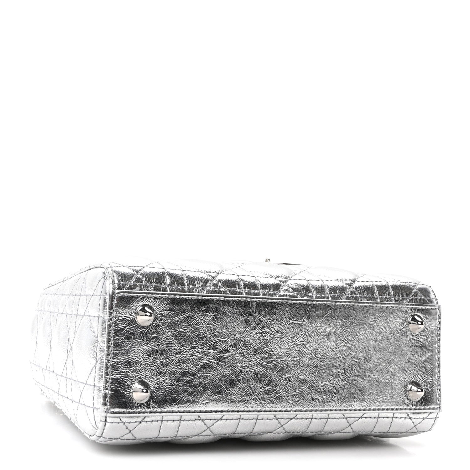Christian Dior Metallic Grained Calfskin Cannage Small Lucky
