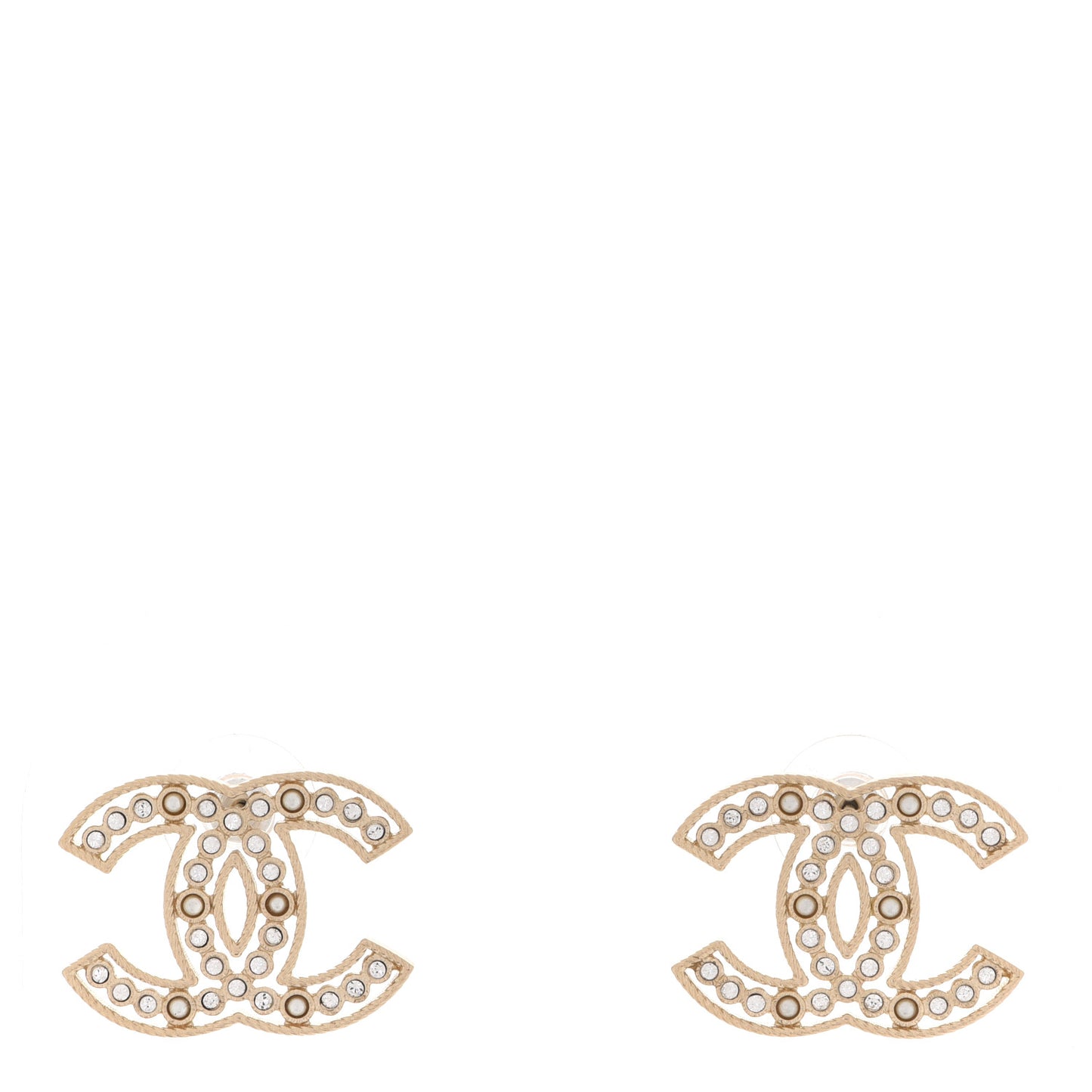 Crystal Timeless CC Earrings Light Gold
