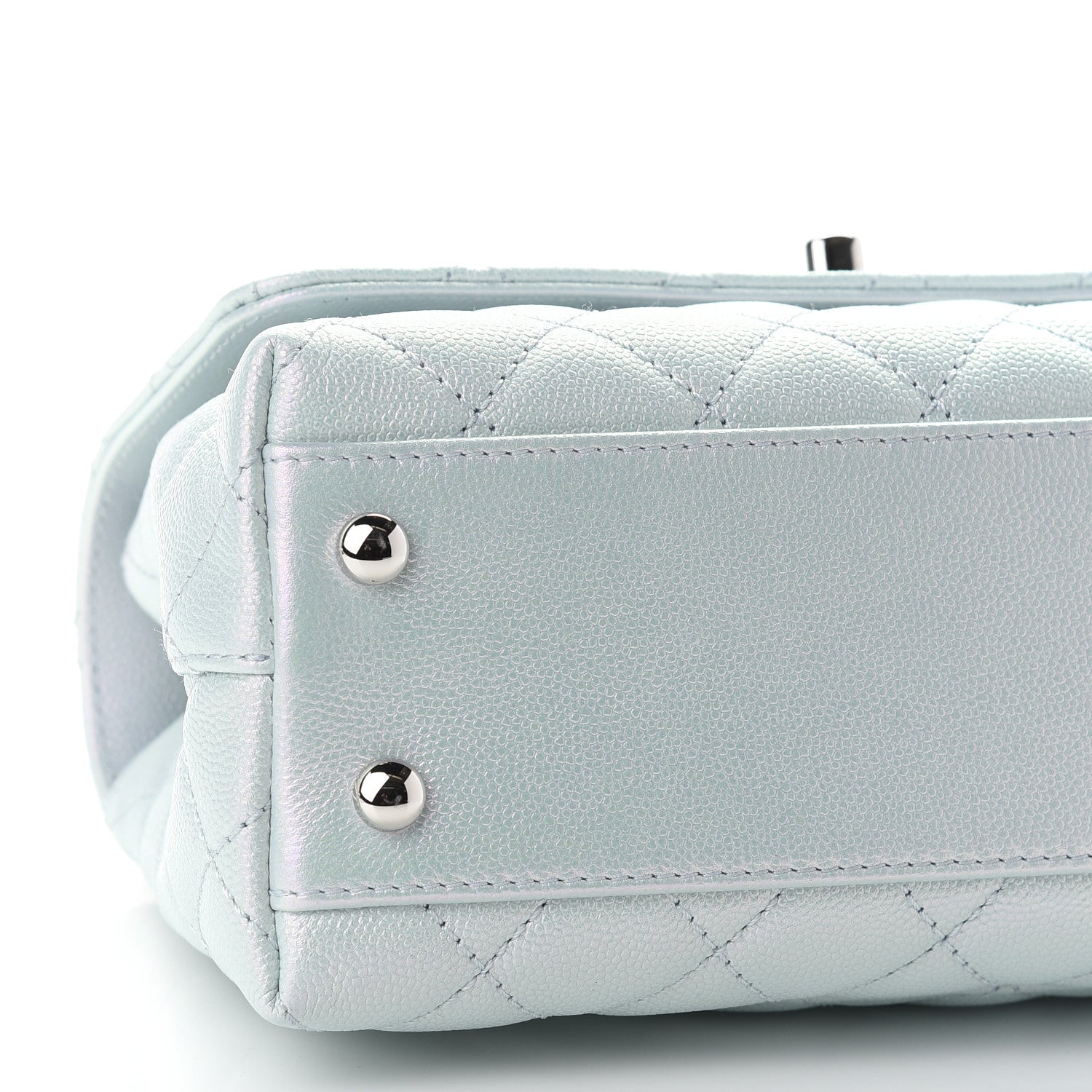 Chanel Iridescent Caviar Quilted Mini Coco Handle Flap Light Blue 7 of 8