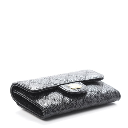 Chanel Caviar Quilted Flap Card Holder Wallet Black 4 of 11