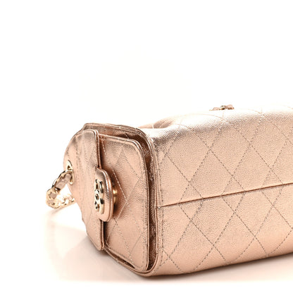 Chanel Metallic Caviar Quilted Mini Chanel 25 Handbag Copper 8 of 9