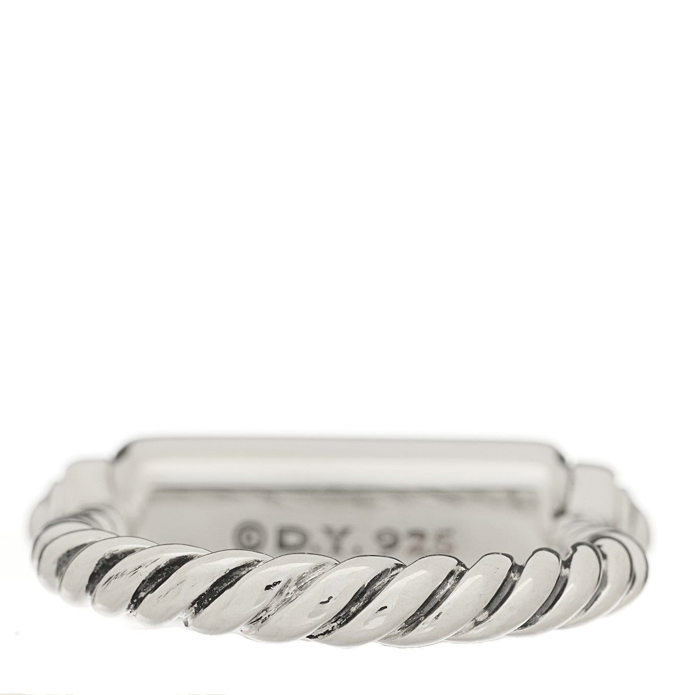 David Yurman Sterling Silver Diamond Lexington Barrel Ring 49 4.75 4 of 5