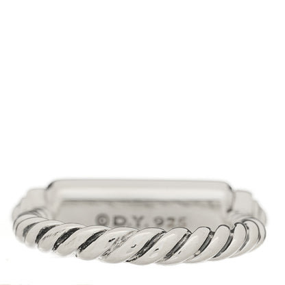 David Yurman Sterling Silver Diamond Lexington Barrel Ring 49 4.75 4 of 5