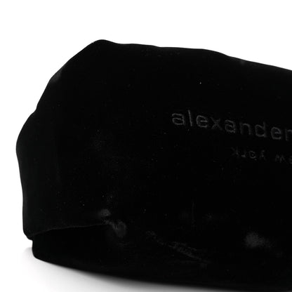 Alexander Wang Velvet Crystal Rhinestone Mini Scrunchie Bag Black Silver 9 of 10