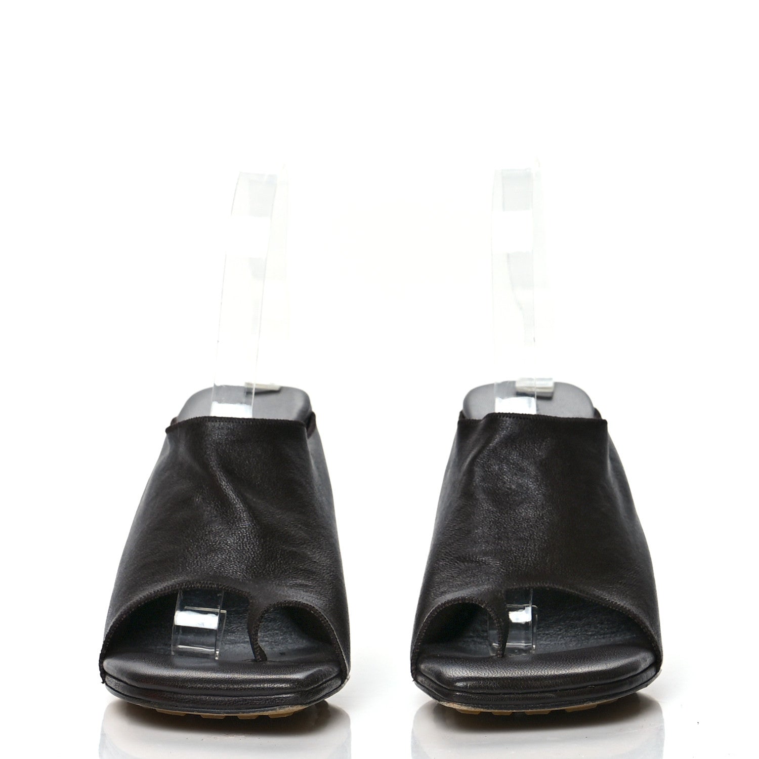 Bottega Veneta Nappa Square Toe Slip-On Mule Sandals 40.5 Fondante 2 of 7