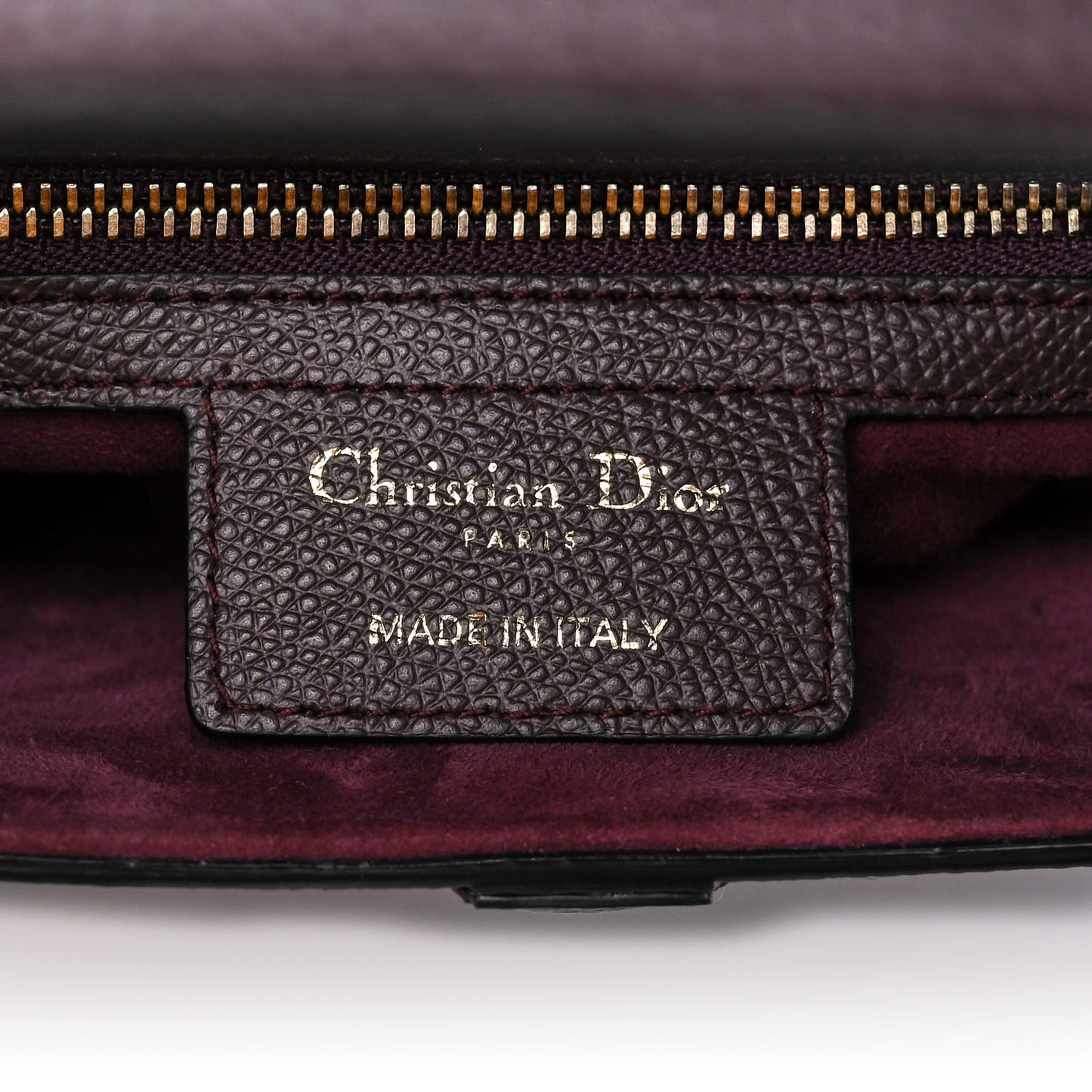 Grained Calfskin Saddle Bag Burgundy
