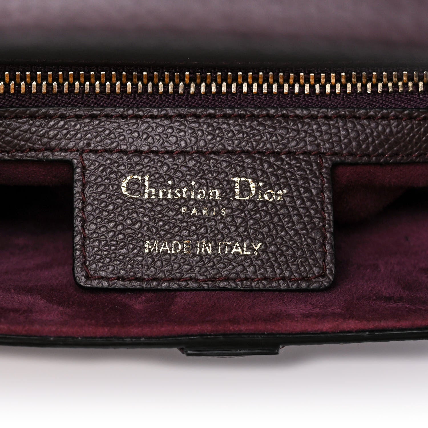 Christian Dior Grained Calfskin Saddle Bag Burgundy 6 of 9