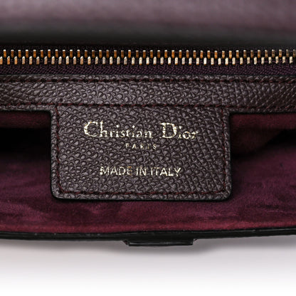 Christian Dior Grained Calfskin Saddle Bag Burgundy 6 of 9