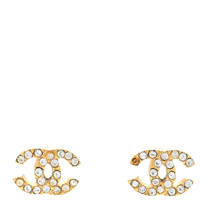 Chanel Crystal Mini Timeless CC Earrings Gold 1 of 5