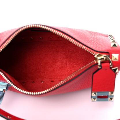 Valentino Garavani Pebbled Calfskin Small Rockstud Flip Lock Shoulder Bag Rouge Pur 4 of 8