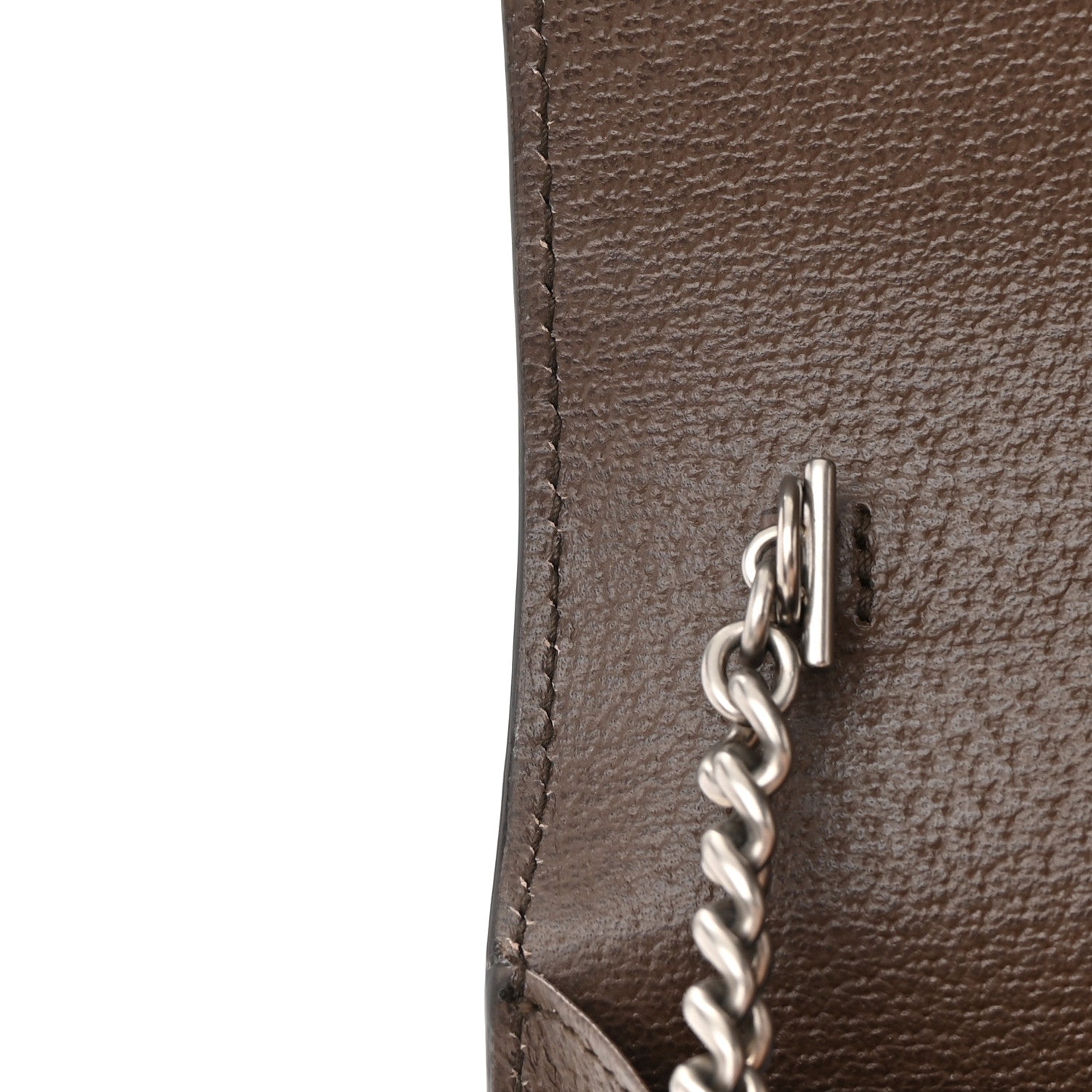 Gucci Monogram Jumbo GG Textured Dollar Calfskin Mini Dionysus Chain Wallet Camel Ebony New Acero 13 of 13