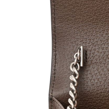 Gucci Monogram Jumbo GG Textured Dollar Calfskin Mini Dionysus Chain Wallet Camel Ebony New Acero 13 of 13