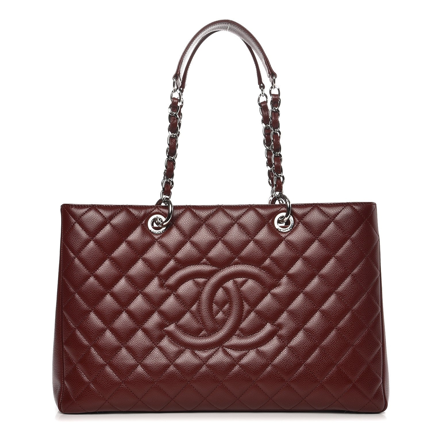 Chanel Caviar Quilted XL Grand Shopping Tote GST Dark Burgundy 1 of 11