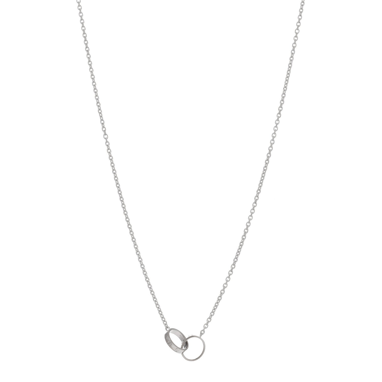 Cartier 18K White Gold Interlocking LOVE Necklace 1 of 4