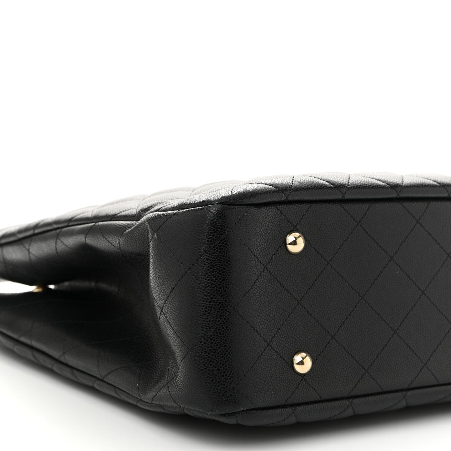 Caviar Quilted Large Shopping Tote Black