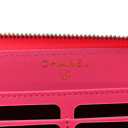 Chanel Caviar Quilted Large Gusset Zip Around Wallet Pink 6 of 9