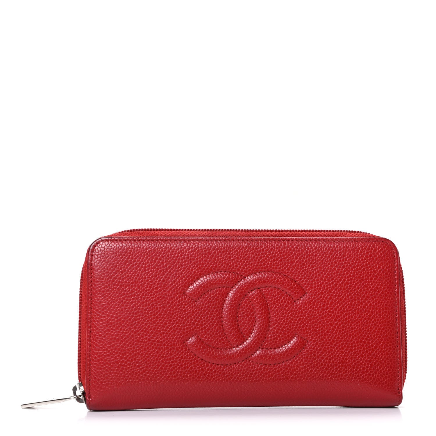 Chanel Caviar Large Timeless CC Zip Around Wallet Red 1 of 8