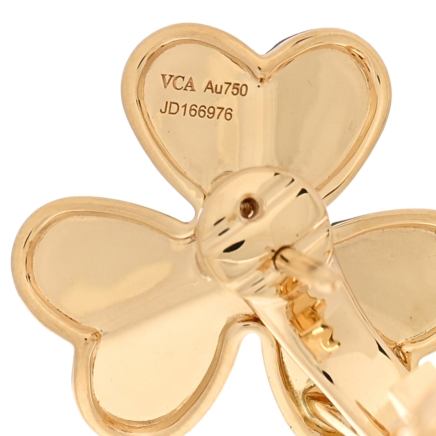 Van Cleef & Arpels 18K Yellow Gold Diamond Small Frivole Earrings 4 of 5
