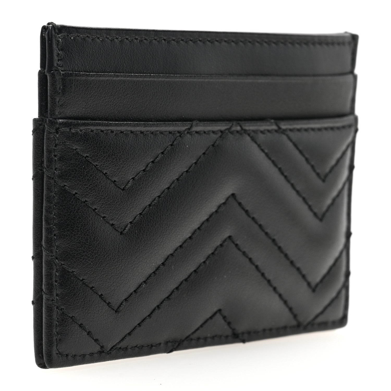 Gucci Calfskin Matelasse GG Marmont Card Holder Black 3 of 7