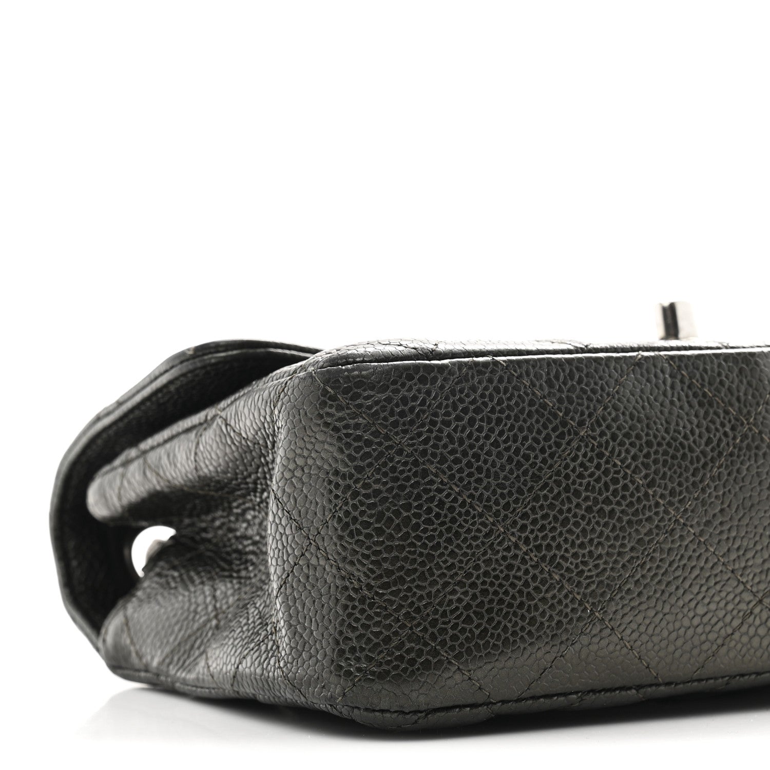 Chanel Metallic Caviar Quilted Mini Rectangular Flap Dark Grey 9 of 11