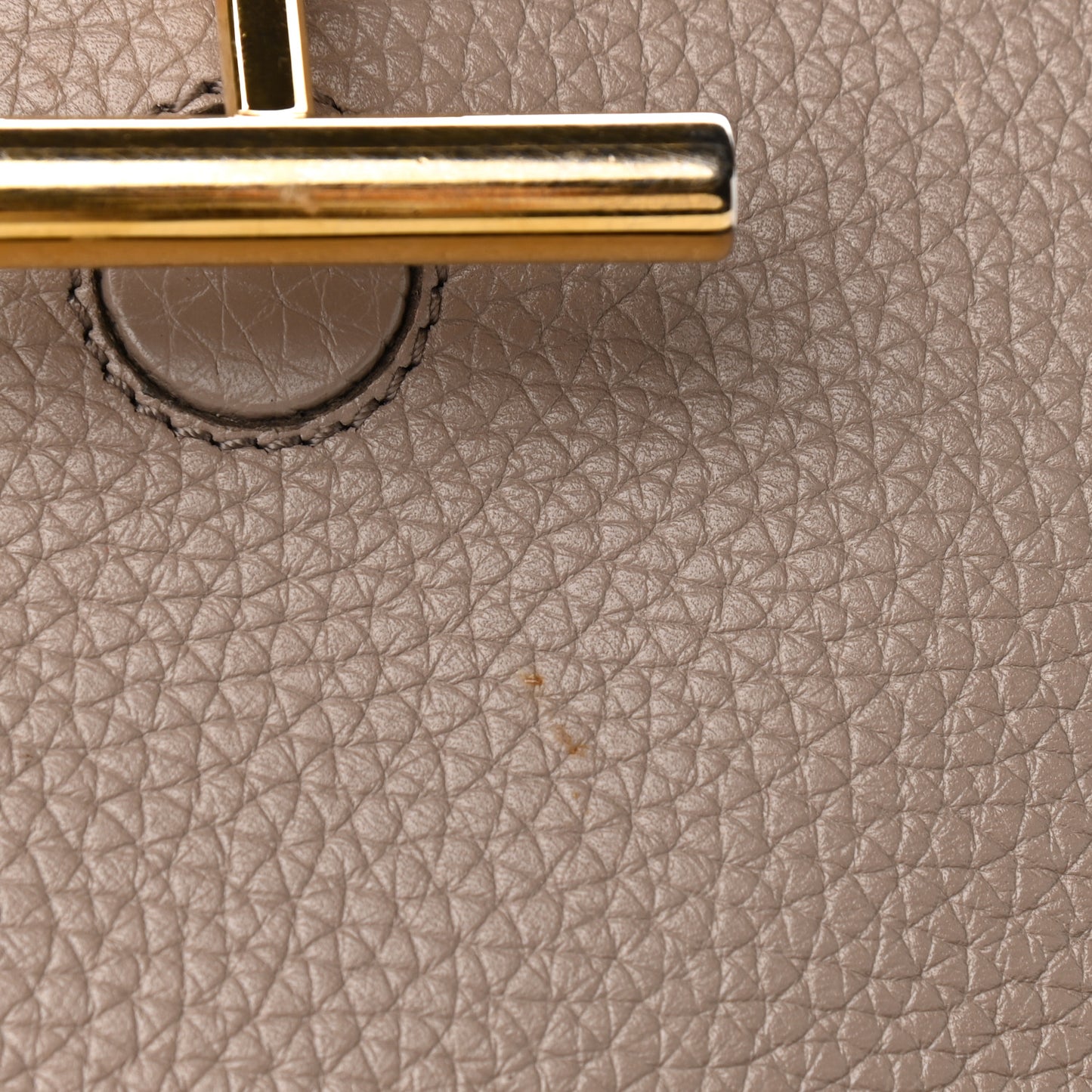 Grained Calfskin Large T Clasp Tara Crossbody Bag Silk Taupe