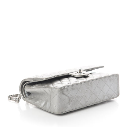 Chanel Metallic Lambskin Quilted Medium Double Flap Silver 3 of 10