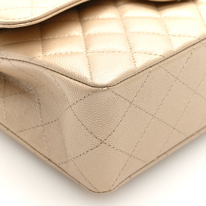 Chanel Iridescent Caviar Quilted Small Double Flap  Beige 9 of 10